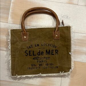 Olive Green Canvas Tote Bag